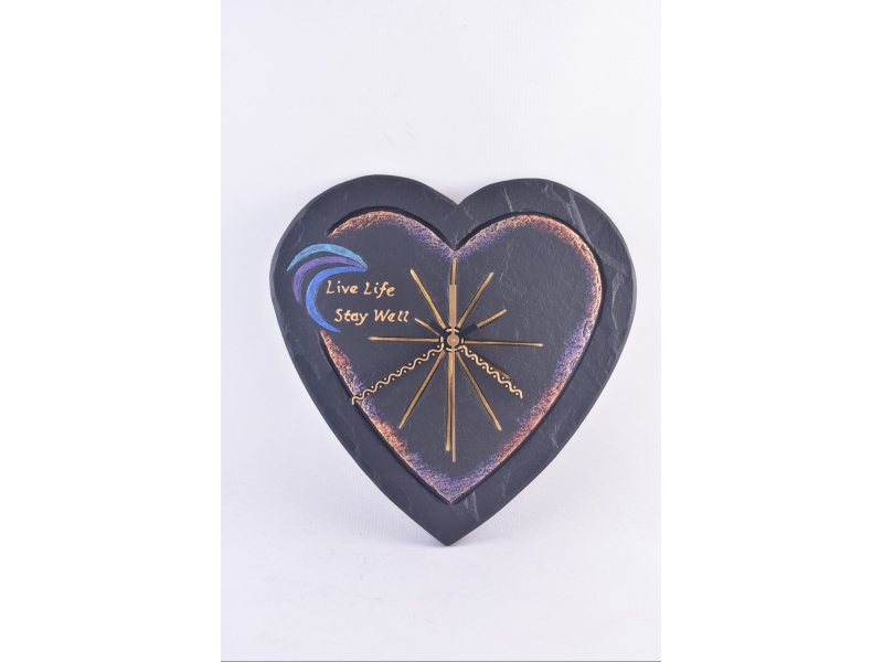 personalised gift heart shaped slate clock