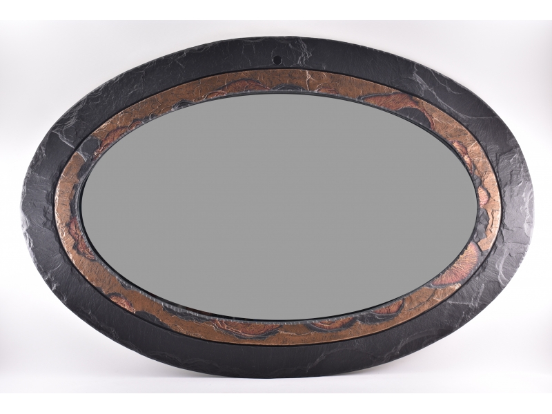 slate oval mirror