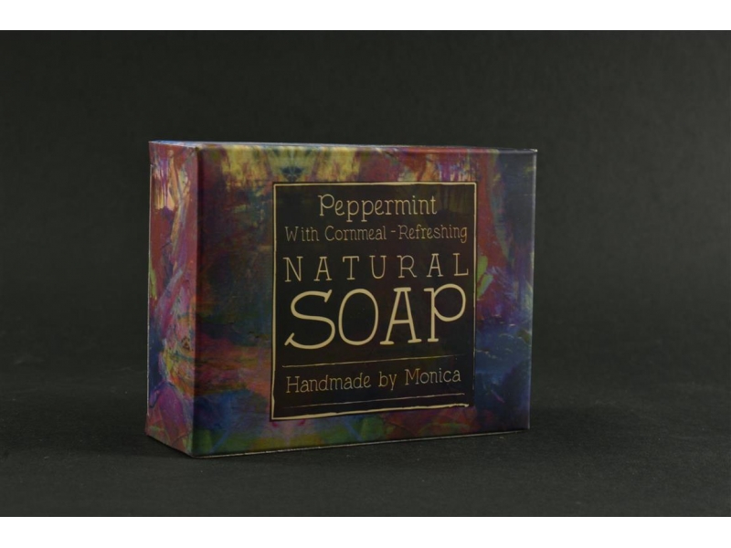 Natural Handmade Soap Peppermint with Cornmeal