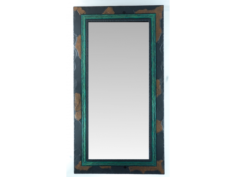 rectangular slate mirror green inside border