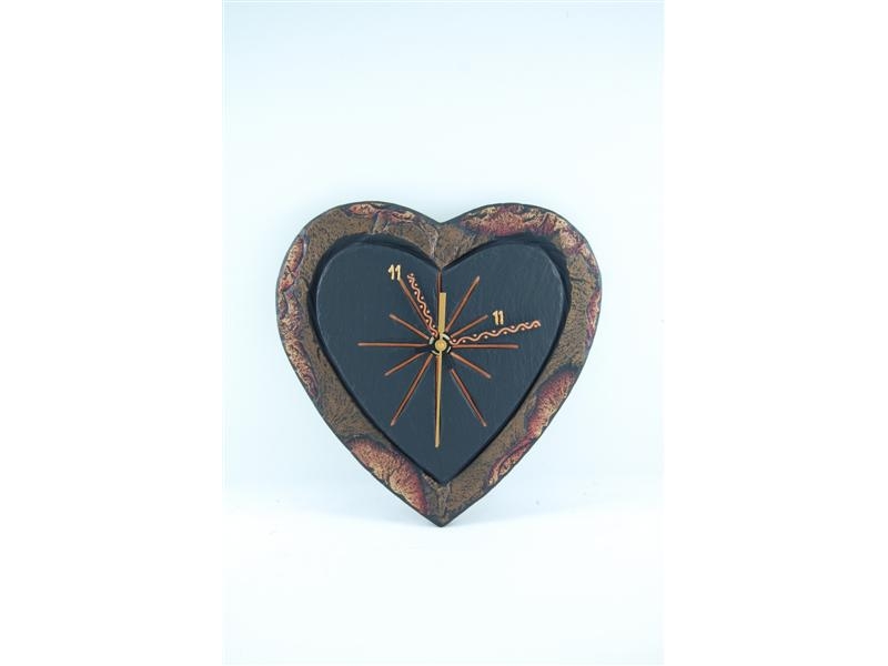 slate heart-shaped clock personalised