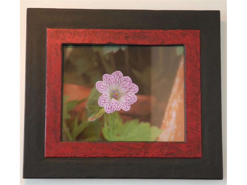 slate picture frame with flower
