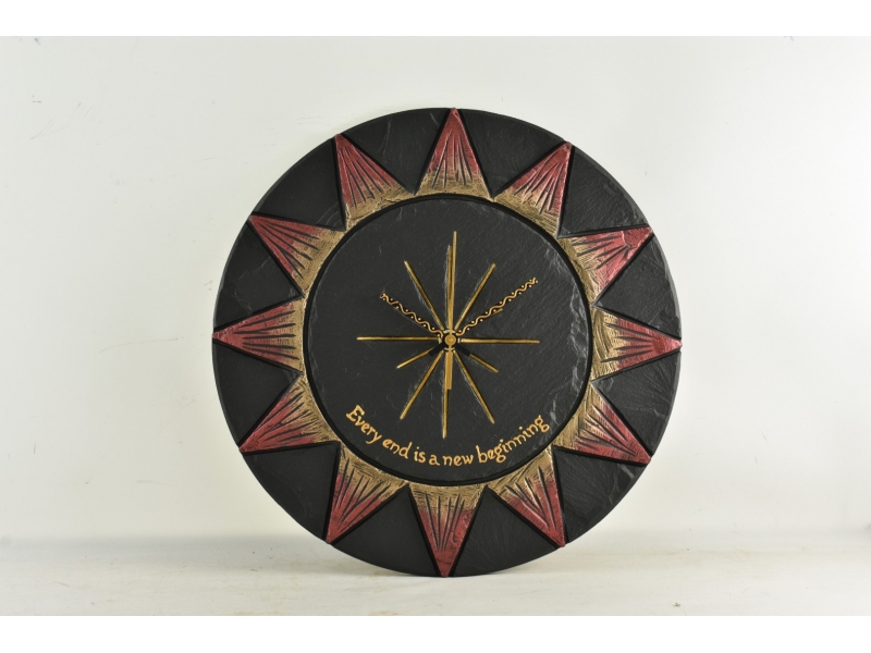 slate sun clock with personalised note