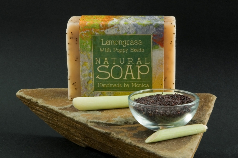 Palm Free Natural Handmade Soap 'Lemongrass with Poppy Seeds
