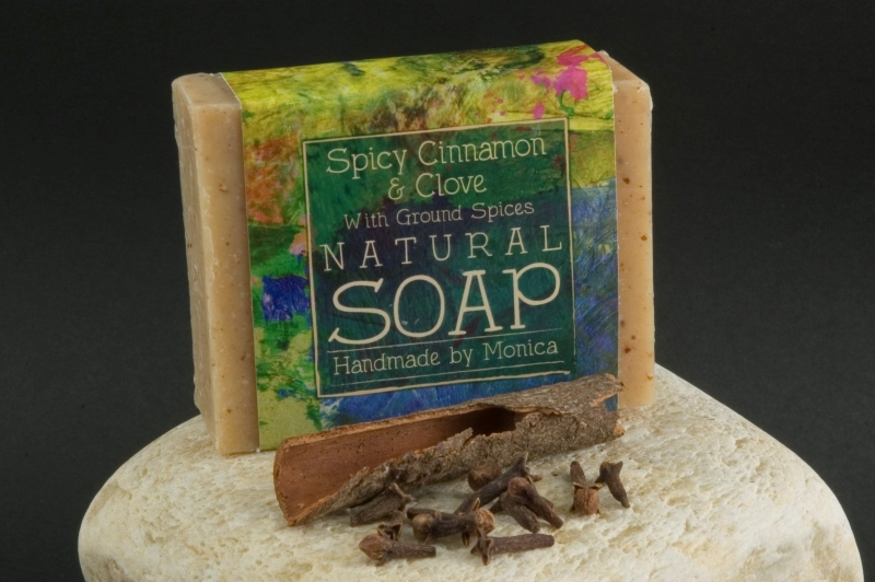 spicy cinnamon and clove natural soap