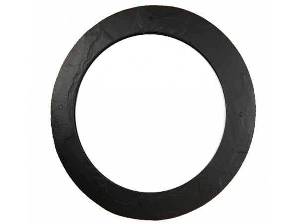 Slate Round Mirror Black