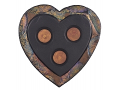 image Slate heart shaped tealight holder