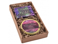 image Gift set of lavender natural soap and lavender body butter