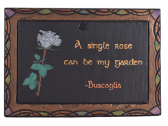 image Slate Plaque with Rose and handwritten inscription