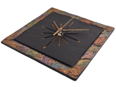 image Slate Square clock with multi coloured border